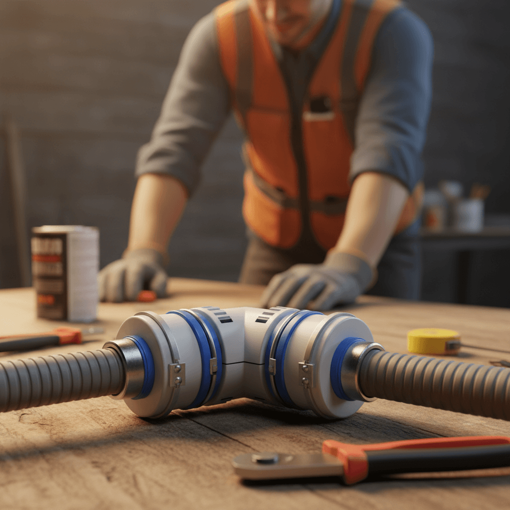 Adjustable PVC Elbow for Flexible Pipe Alignment Guide